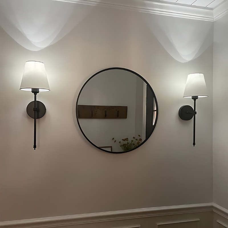 GlowAura - Elegante wandarmatuur met stoffen kap voor zachte sfeerverlichting