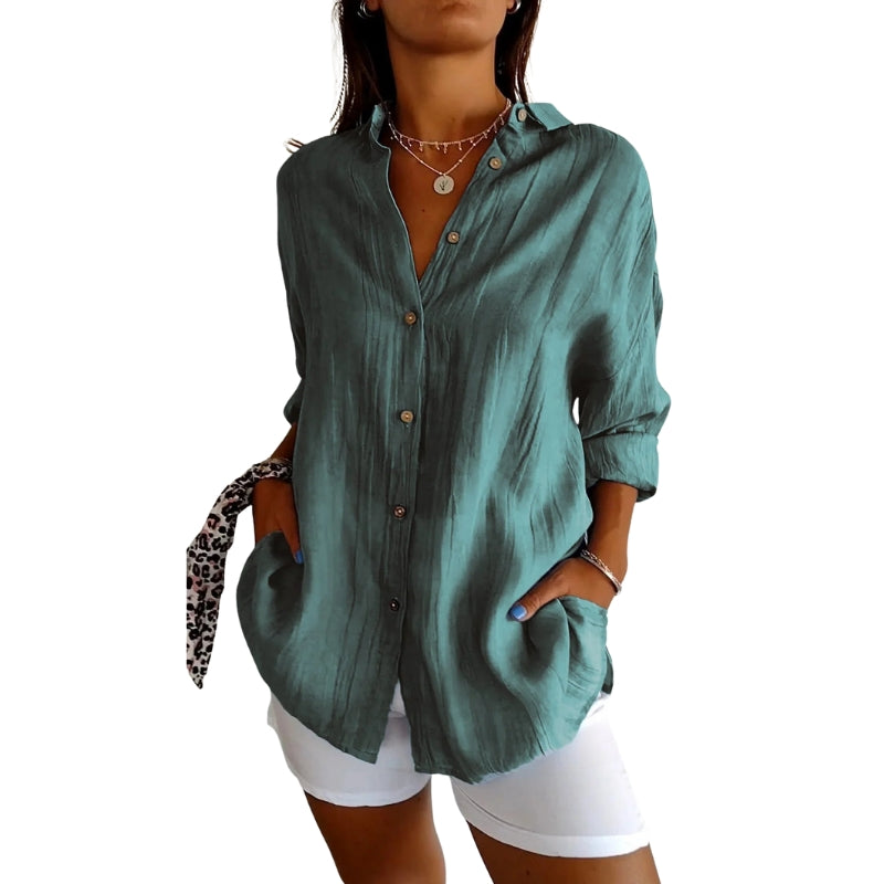 Sophie - Stijlvol Shirt met Korte Mouwen en Knopsluiting