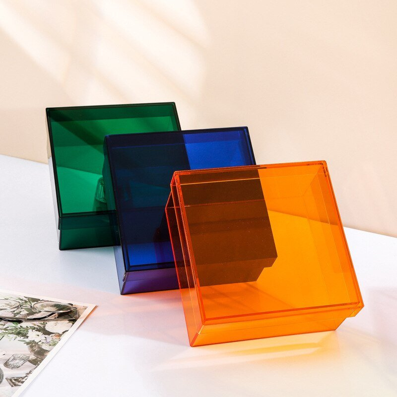 ClearNest – Kleurrijke Acryl Opbergdoos met Deksel en Stapelbaar Ontwerp