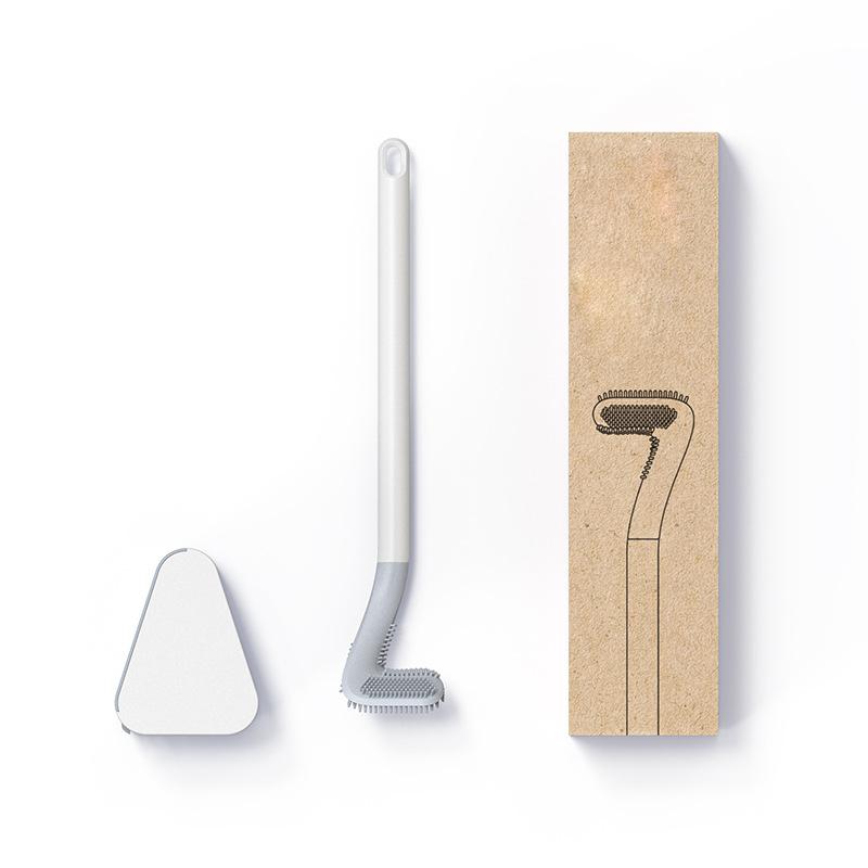 CleanEase – Driehoekige toiletborstel met golvend design voor grondige hoekreiniging