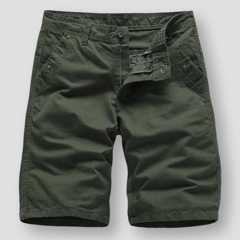 Caleb - Relaxed-fit casual shorts met riemlussen en handige zak