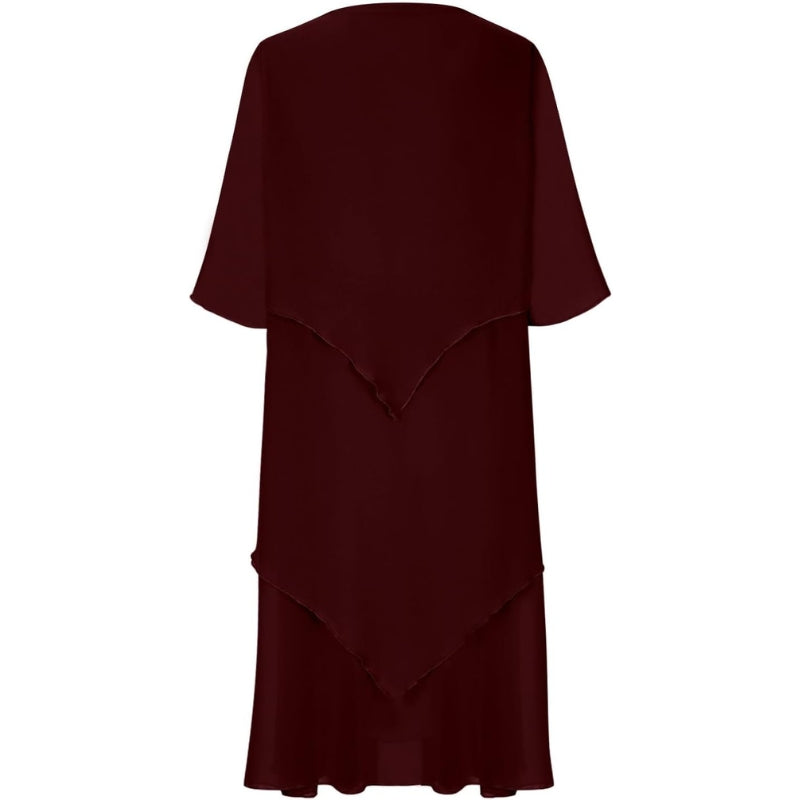 Hazel - Chiffon jurk met ronde hals en modern design