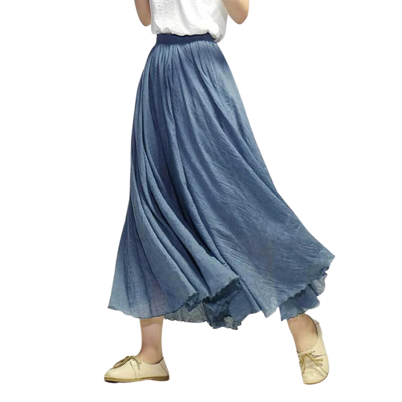 Mireille – Lichtgewicht maxirok met hoge taille
