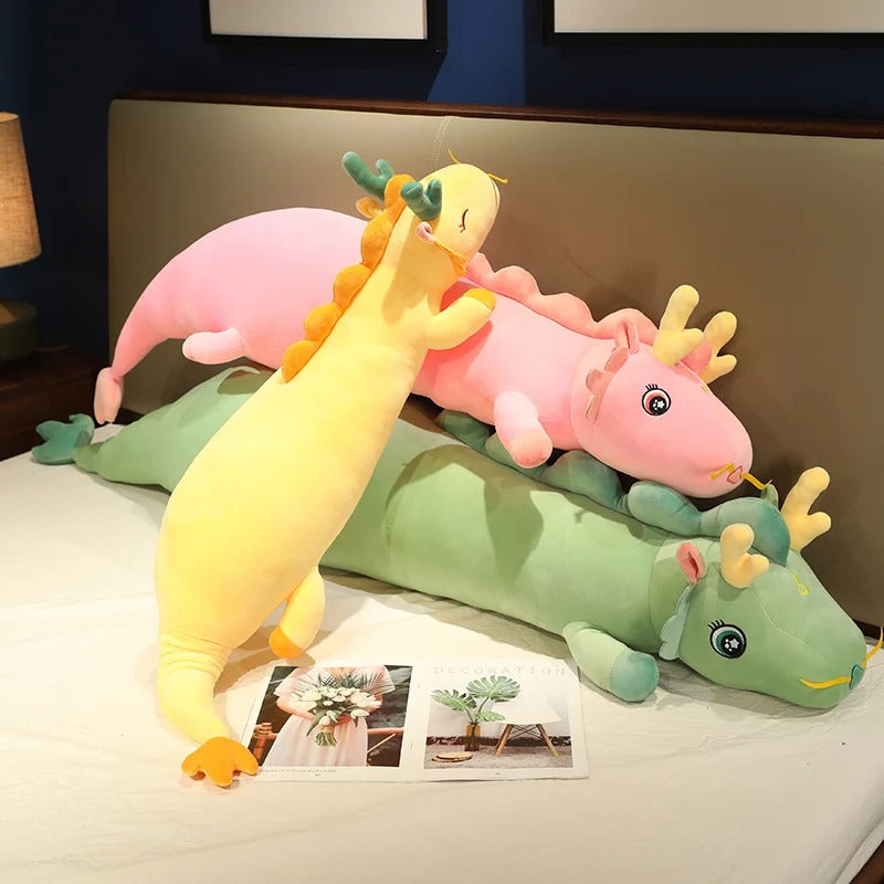 DraggoNest - Schattig drakenlichaamskussen met een volledige vorm en comfortabele knuffelondersteuning