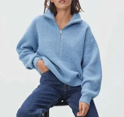 Chloé - Warme Sweater met Lange Mouwen, Geribde Manchetten en Praktische Rits