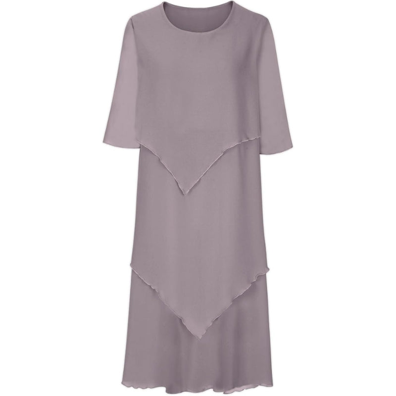 Hazel - Chiffon jurk met ronde hals en modern design
