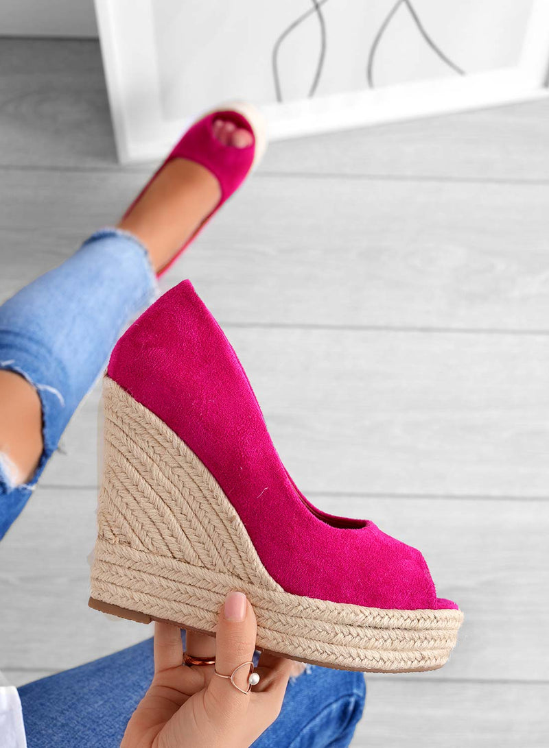 Delilah – Talons compensés élégants à bout ouvert et plateforme tissée