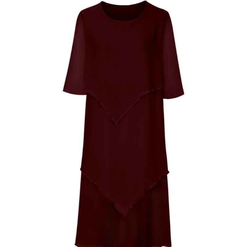 Hazel - Chiffon jurk met ronde hals en modern design