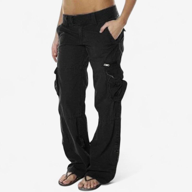 Helena – Rechte Cargo Broek met Middelhoge Taille