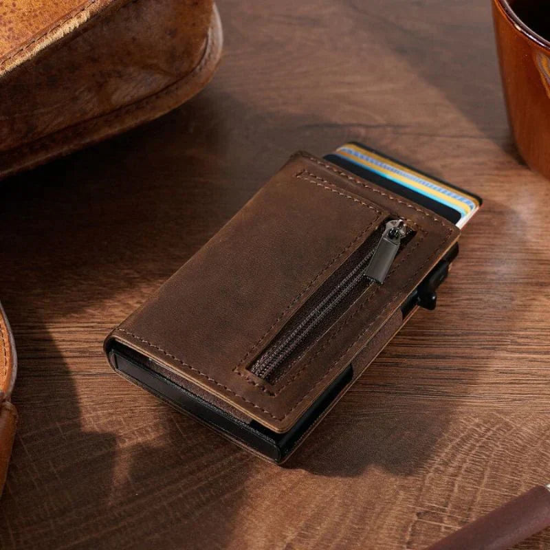 VaultLock – Slanke portemonnee met schuifmechanisme en RFID-bescherming