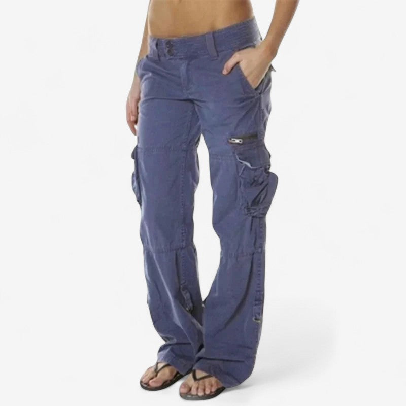 Helena – Rechte Cargo Broek met Middelhoge Taille