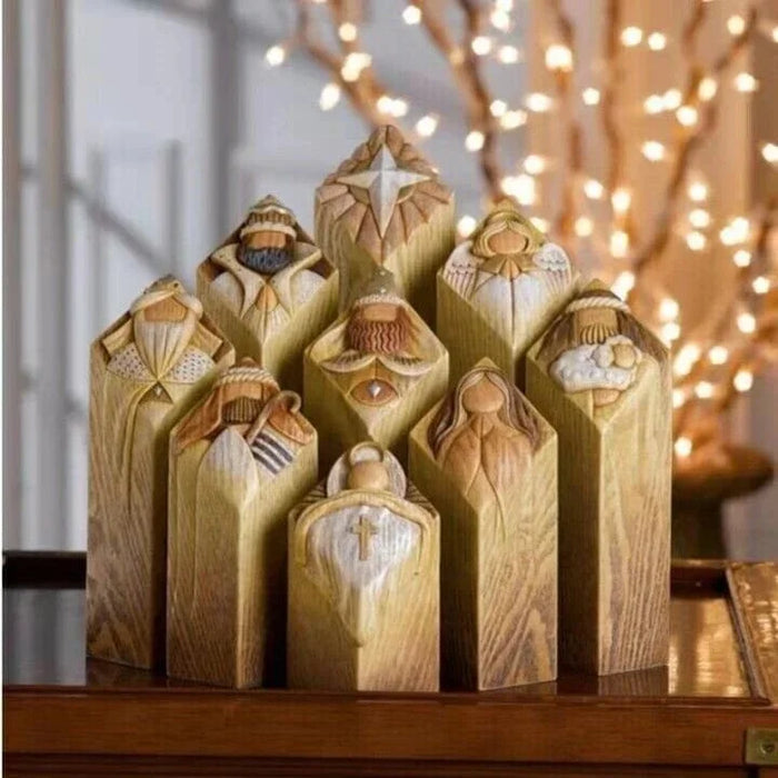 HeavenlyGlow – Kerststalzuilbeelden voor een elegante en spirituele kerstdecoratie