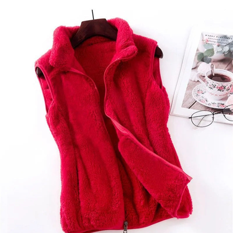 Lindan - Mouwloos Vest met Opstaande Kraag en Ritssluiting