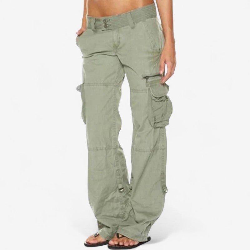 Helena – Rechte Cargo Broek met Middelhoge Taille
