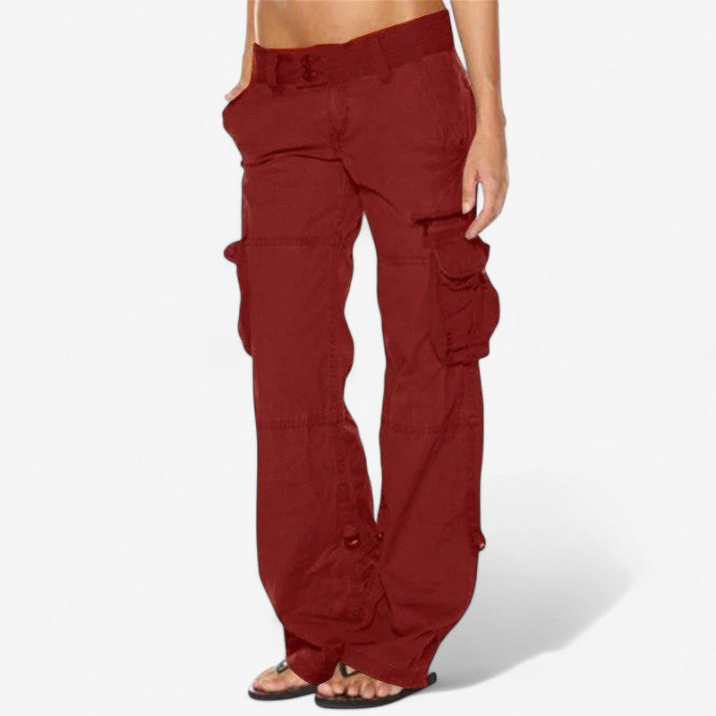 Helena – Rechte Cargo Broek met Middelhoge Taille