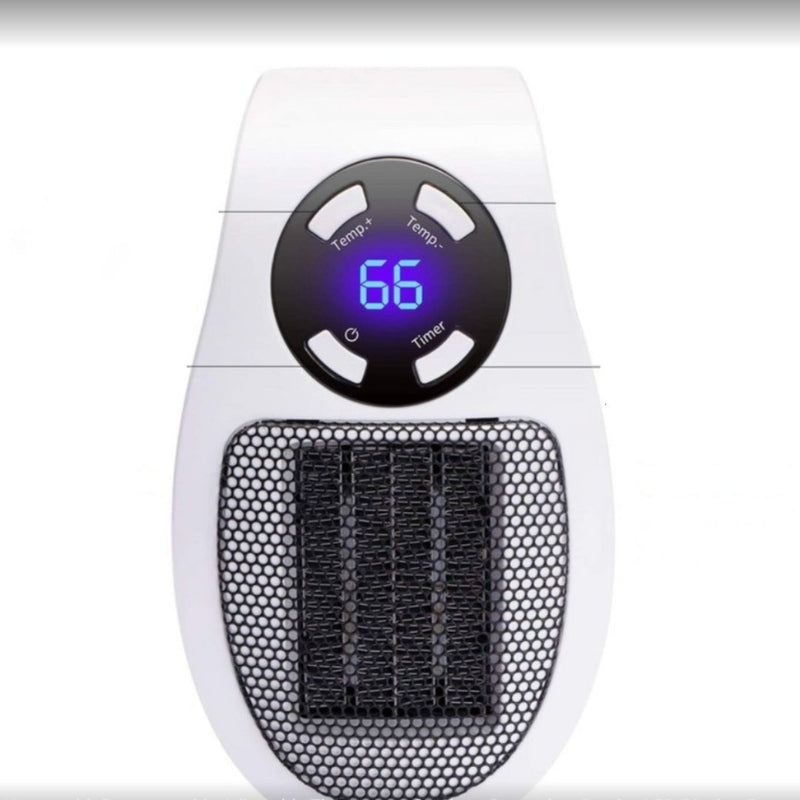 ThermoEase – Compacte Draagbare Verwarming in Wit met Afstandsbediening en Instelbare Temperatuur