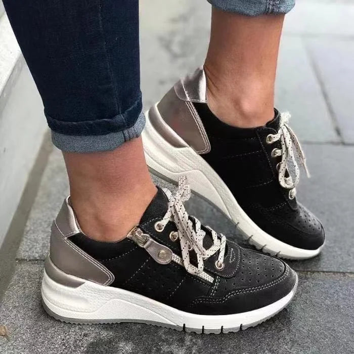 Lena – Trendy antislip sneakers met ademend ontwerp en ritsdetails