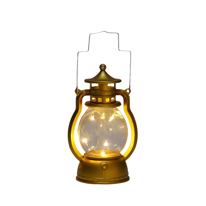 GlowNest – Retro ronde lantaarn met LED kaarslicht en handvat