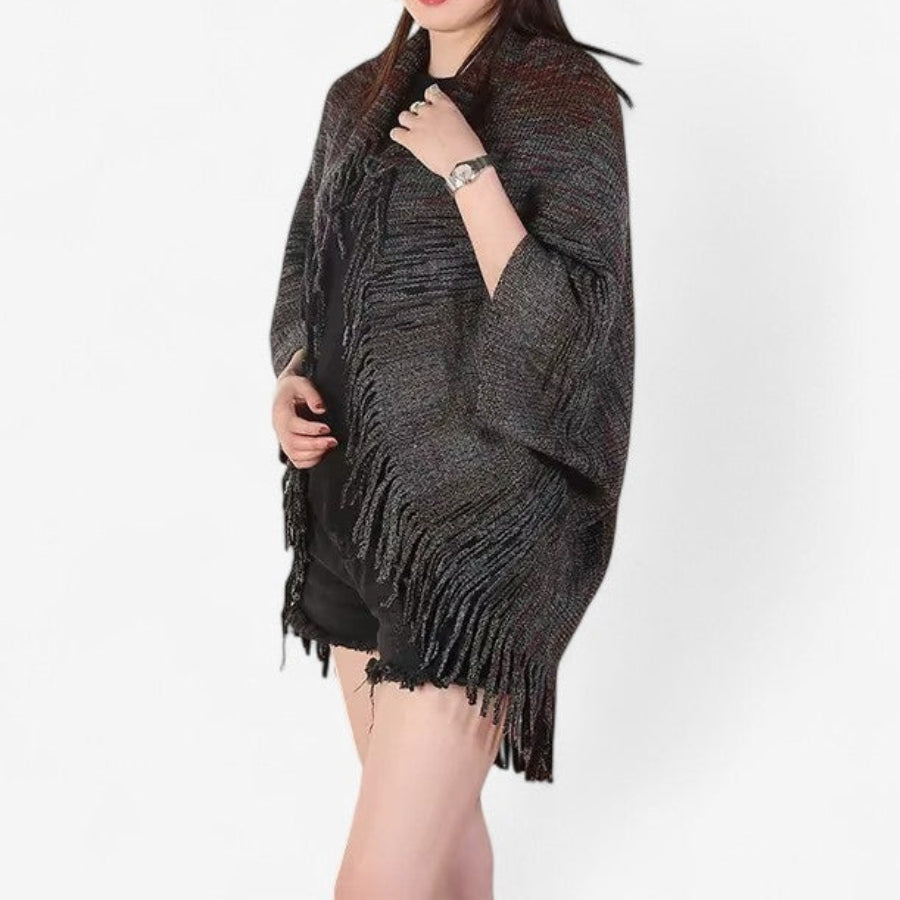 Maya - Cardigan Cape Sjaal met Kwastjes Ontwerp