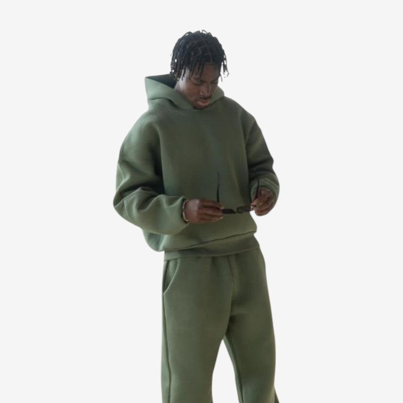 Nicholas – Tweedelige Set met Lange Mouwen Hoodie en Wijd Pijp Broek