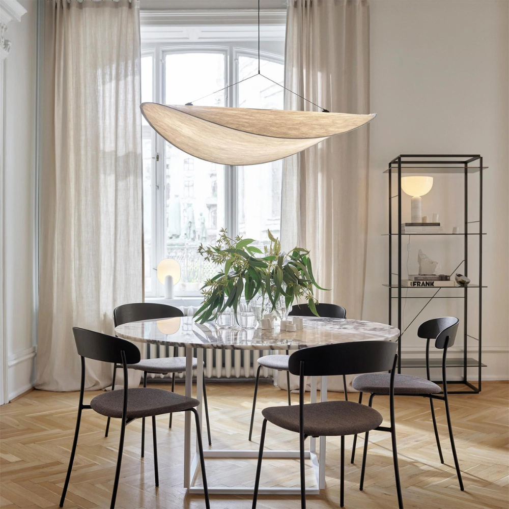 LumiNest – Handgemaakte Japanse Boho Plafondlamp in Zacht Ivoor