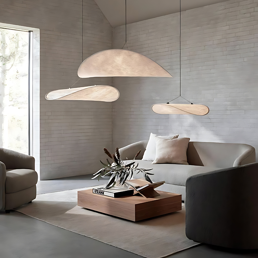 LumiNest – Handgemaakte Japanse Boho Plafondlamp in Zacht Ivoor