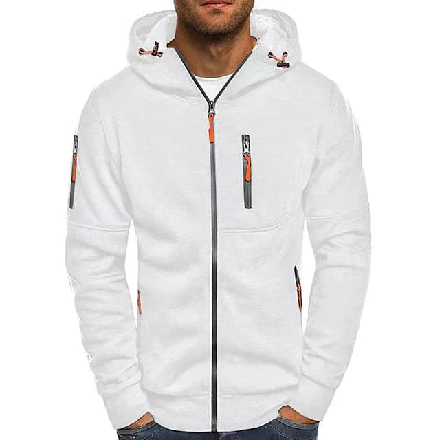 Bastian - Casual Hoodie met lange mouwen rits en zakken