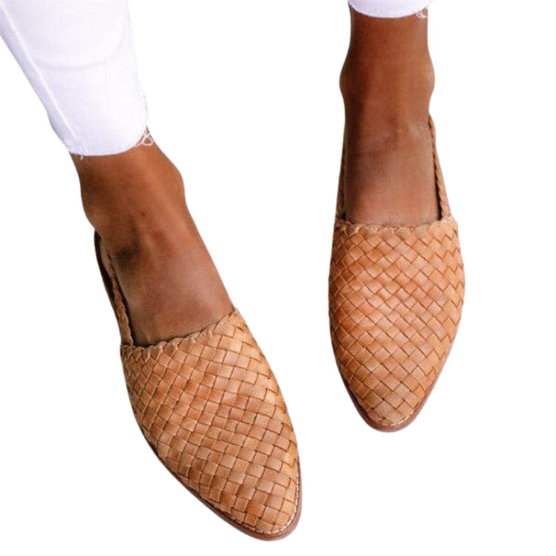 Elena – Slip-On Slingback Schoenen met Geweven Textuurdesign