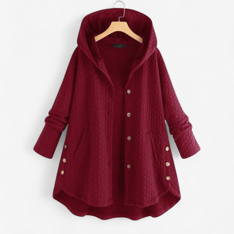 Arlena – Gewatteerde jas met capuchon en knoopsluiting