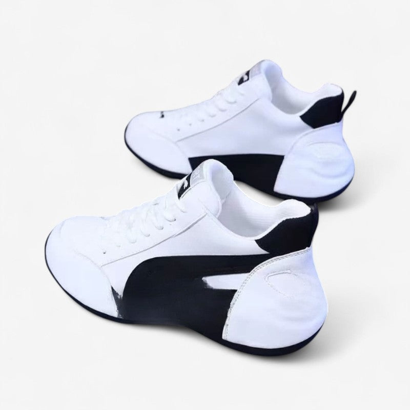 StepEase – Sneakers met Ronde Neus Slip On Ontwerp en Vetersluiting