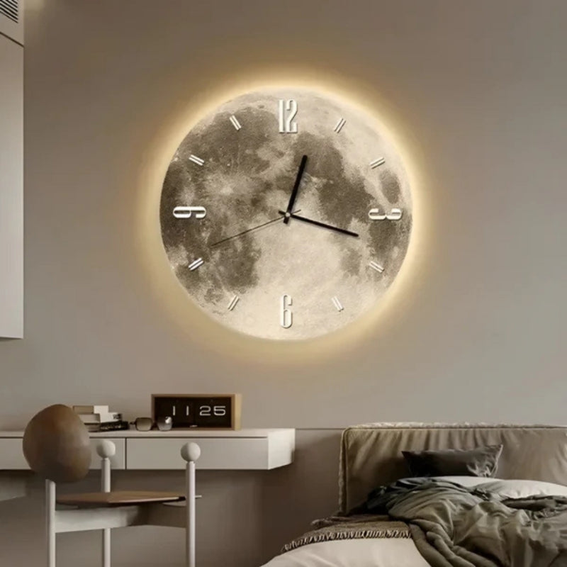 MoonTime – Ronde Wandklok met Maan Inspiratie en Digitaal Display