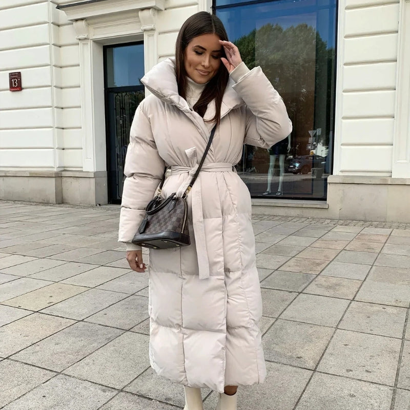 Natalie – Jas met lange mouwen tailleband en zakdetails