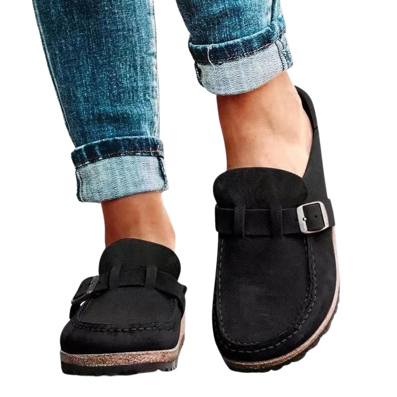 Elena - Trendy Loafers met Rond Teen en Gespdetail