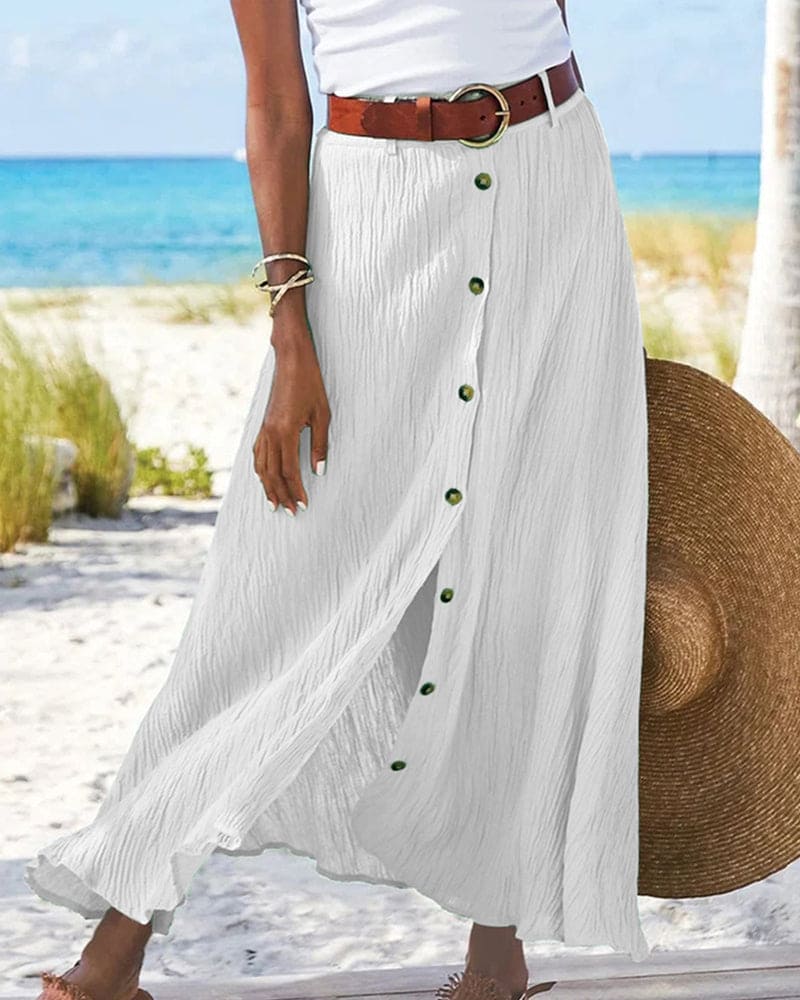 Eliana - Klassieke maxi-rok met knopen voor een tijdloze stijl
