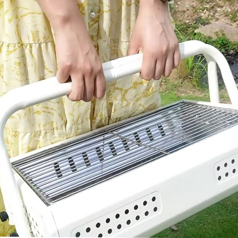GrillEase – Draagbare BBQ Grill met Opvouwbaar Ontwerp en Dubbelgebruik Handgrepen