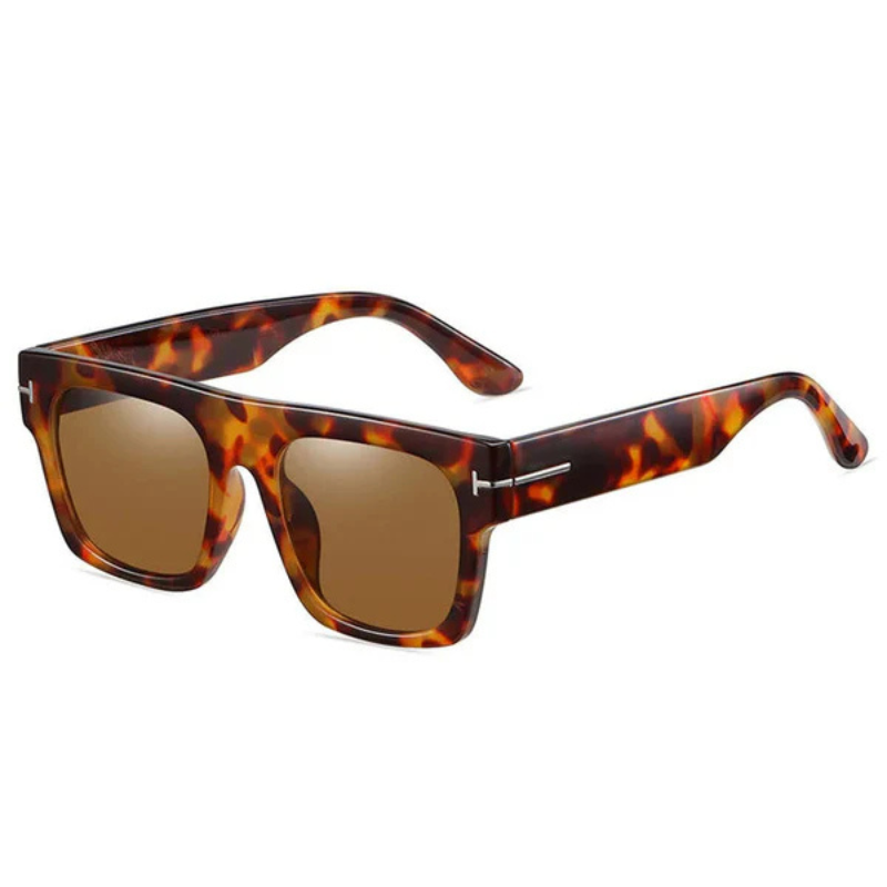 NovaFrame – Oversized Vierkante Zonnebril met Gepolijst Frame