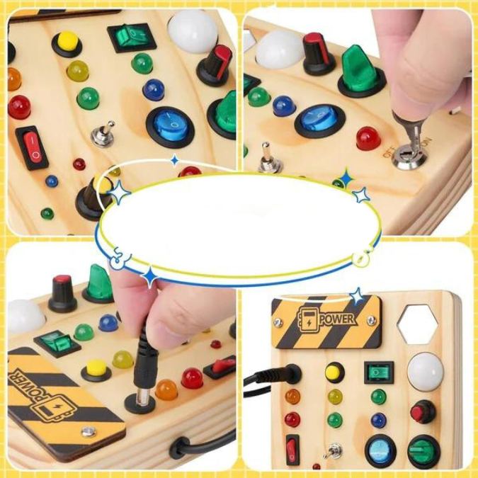 SparkQuest - Montessori Leerplank met 27 LED Lampjes voor Kleuters