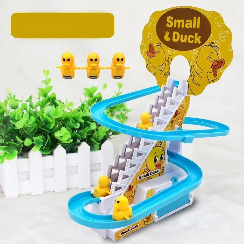 DuckSlide – Eenden thema hellingspeelgoed met traplift en glijrail spoor