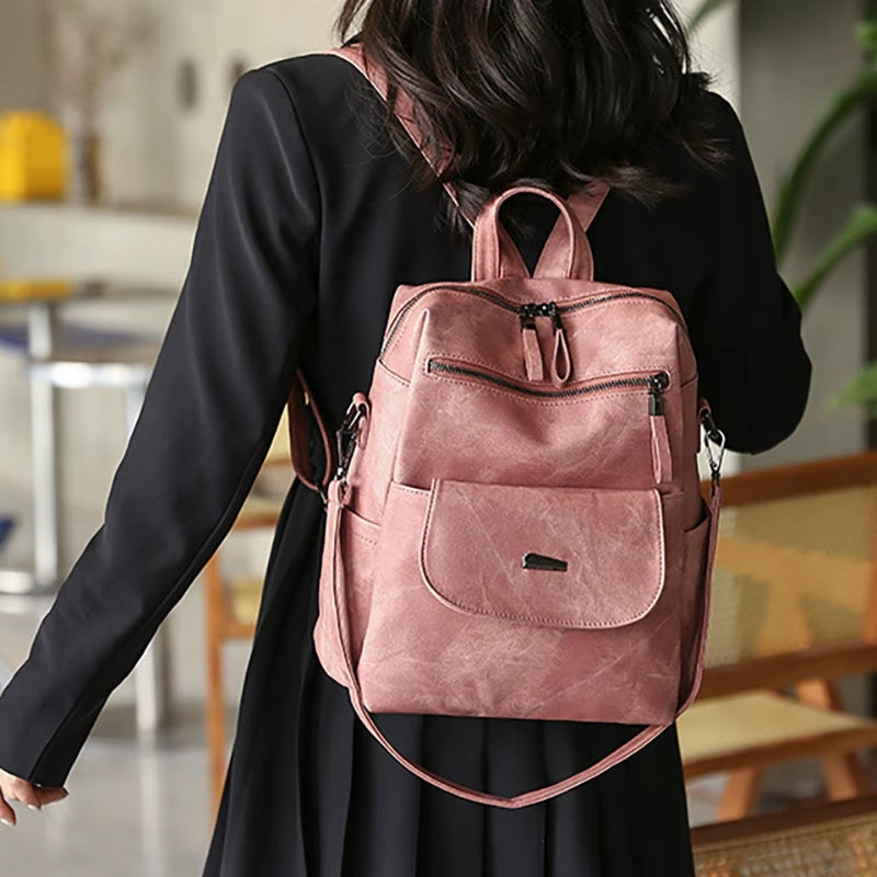 Anna – Rugzak met Meerdere Ritssluitingsvakken en Verstelbare Bandjes