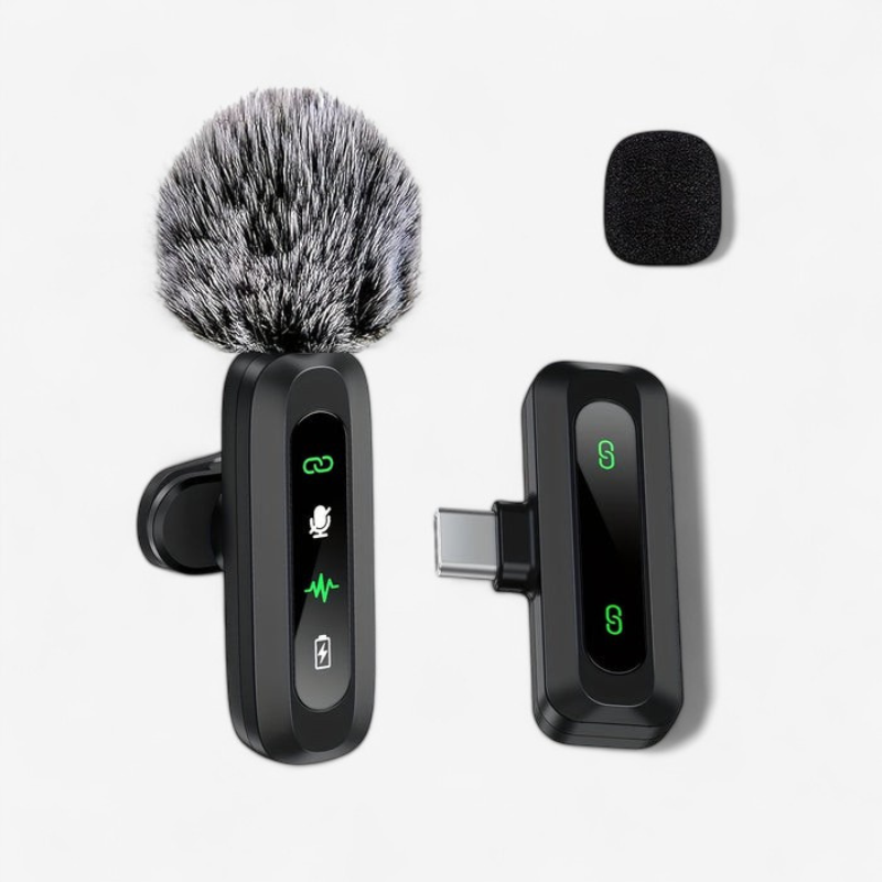 SoundClip – Draadloze Lavalier Microfoon met USB-C en iPhone Compatibiliteit