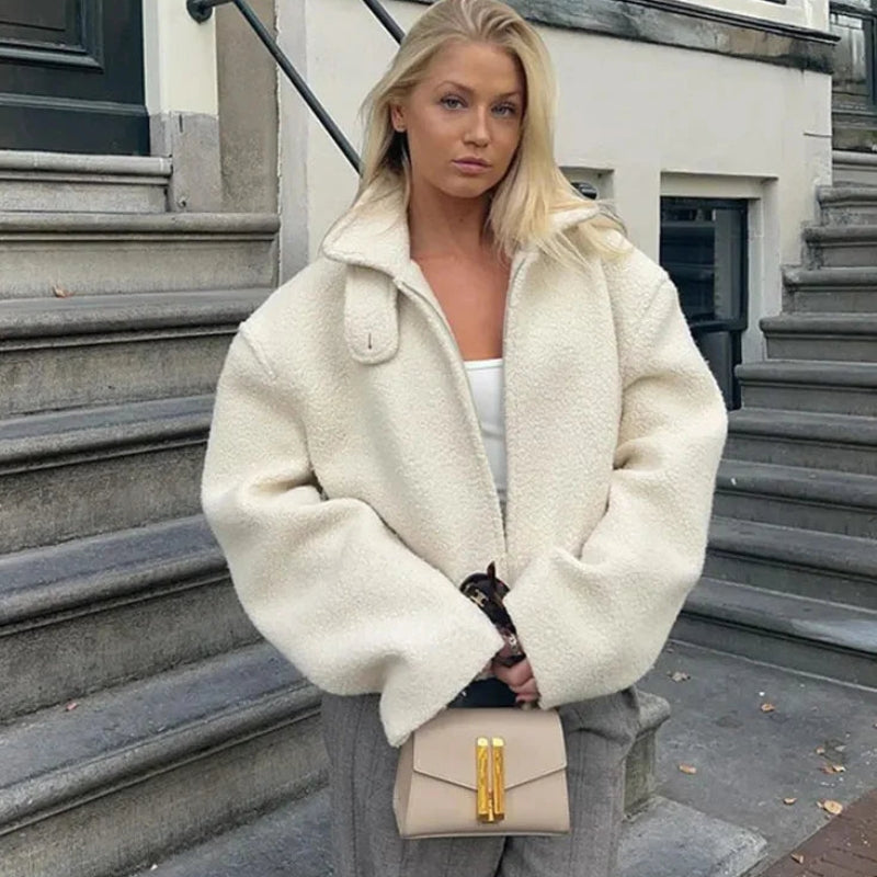 Hailey – Jas met Lange Mouwen Kraag naar beneden en Ritssluiting aan de Voorzijde