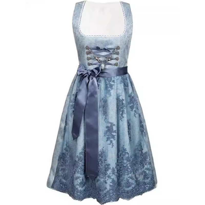 Julia – Mouwloze Oktoberfest Dirndl Jurk met Verstelbare Tailleband
