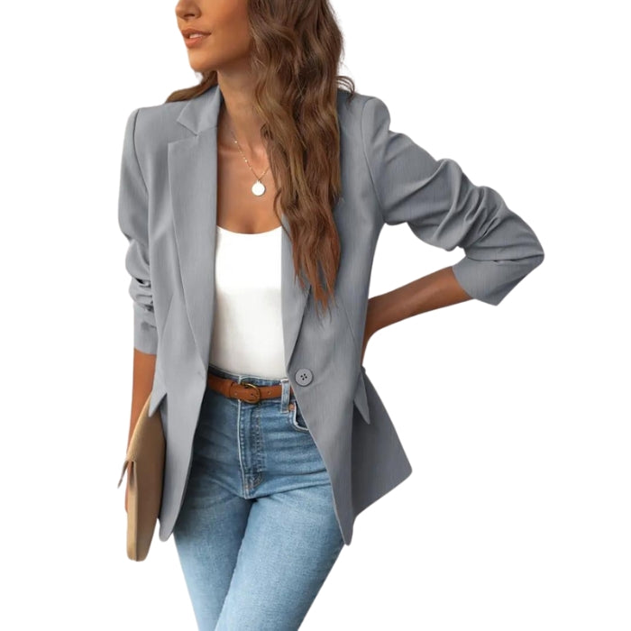 Stephanie - Tailored Fit Eén Knop Blazer met Lange Mouwen