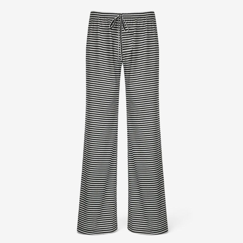 Mia – Casual Striped Wide-leg Broek met Rechte Snit