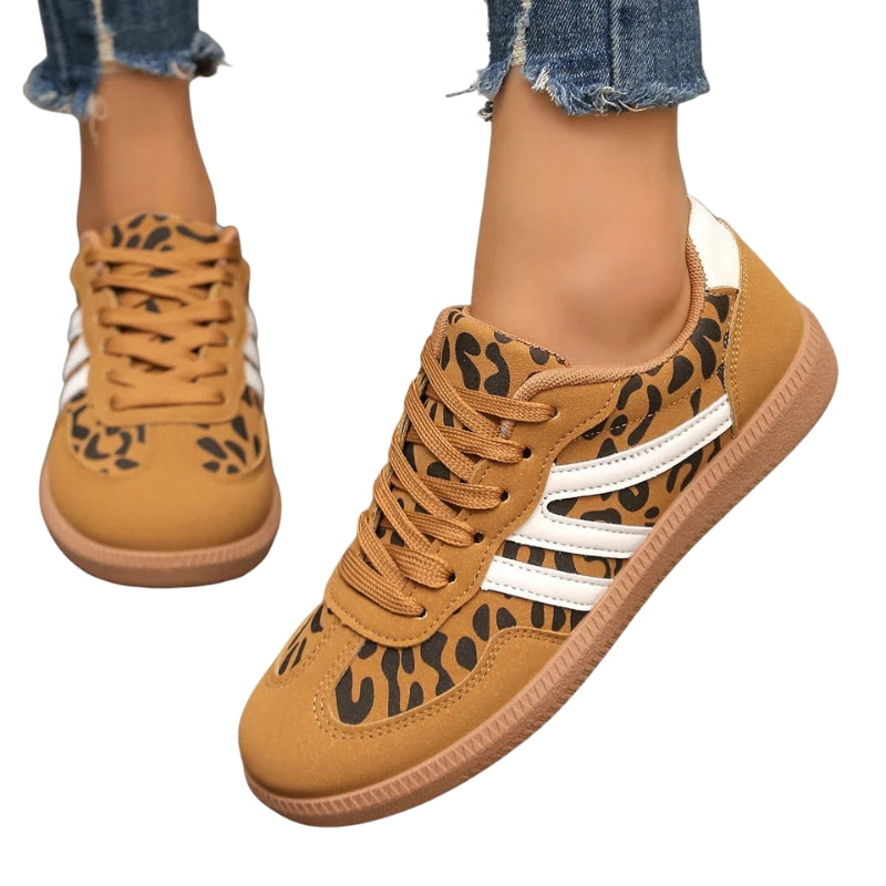 Maya – Vetersneakers met Luipaardprint en Ronde Teen