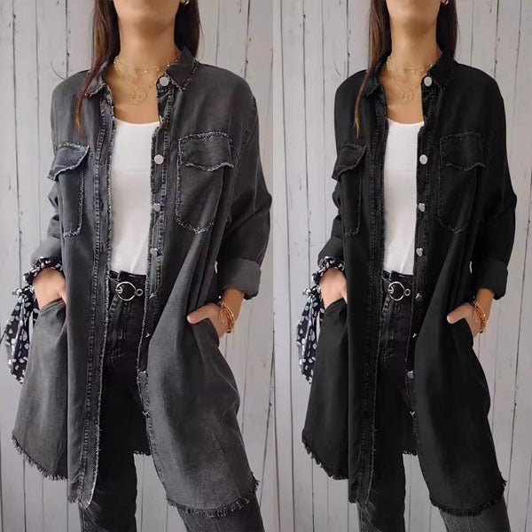 ComfortLapel - Comfortabel Faux  Denim Lepal Overhemd