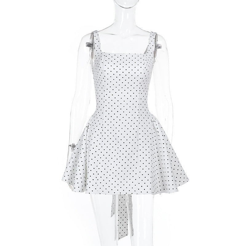 Sophia – Polkadot minijurk met verstelbare bandjes