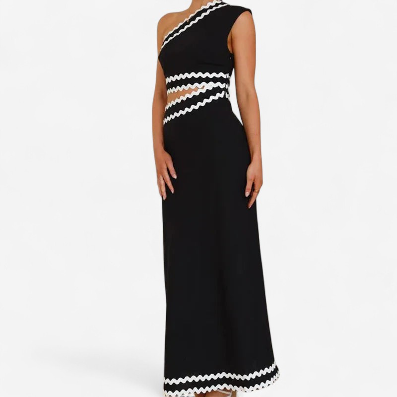Sophia – Casual Gebreide Midi Jurk met Taille Detail