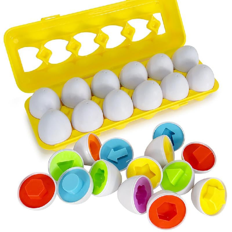 ShapeNest – Eierenpuzzelset voor kinderen met bijpassende vormen en heldere afbeeldingen
