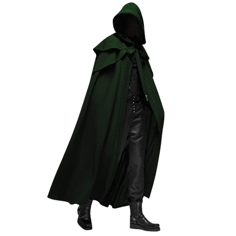 ShadowCrest – Lange Mantel met Puntige Capuchon voor Kostuums en Gelaagde Outfits